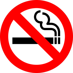 Symbole d'interdiction pour les non-fumeurs concernant l'utilisation de la cigarette électronique